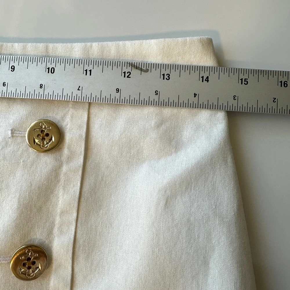 J.Crew Factory Linen Blend Cream A-Line Coastal Preppy Nautical Skirt Size 2 NEW